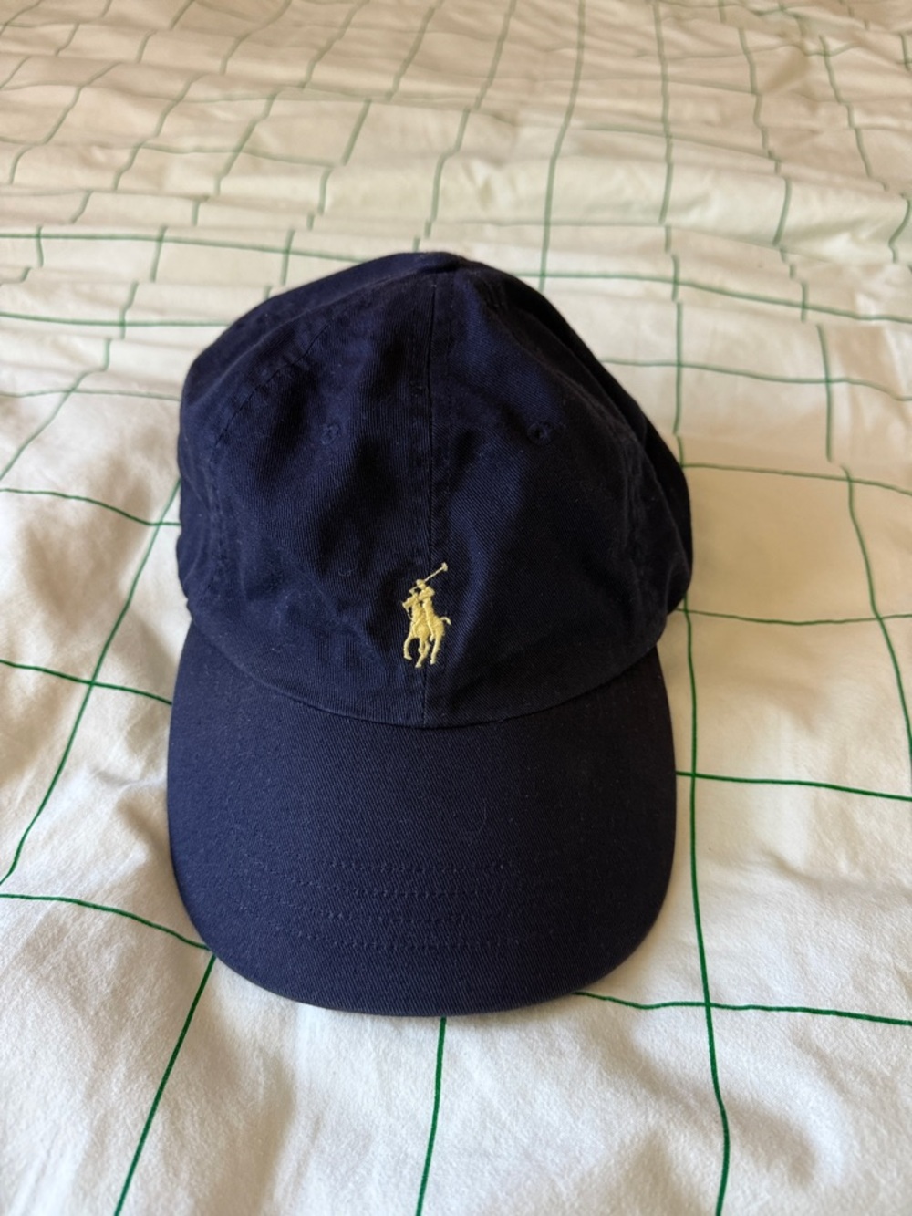 Ralph Lauren Navy Cap with Yellow Polo Pony Embroidery